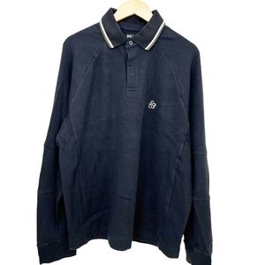 Urban Outfitters Heavyweight Long Sleeve Polo Black Men's Large